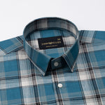 Vender Teal Check Linen Shirt - John Ellies