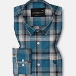 Vender Teal Check Linen Shirt - John Ellies