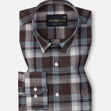 Vender Brown Check Linen Shirt - John Ellies