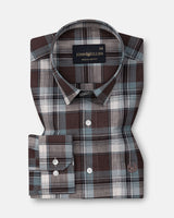 Vender Brown Check Linen Shirt