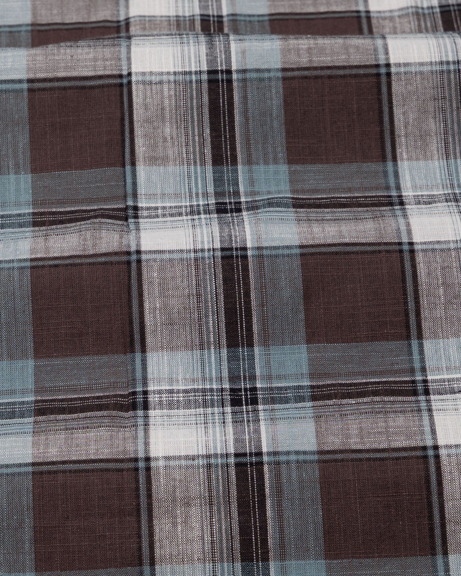 Vender Brown Check Linen Shirt - John Ellies