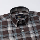 Vender Brown Check Linen Shirt - John Ellies