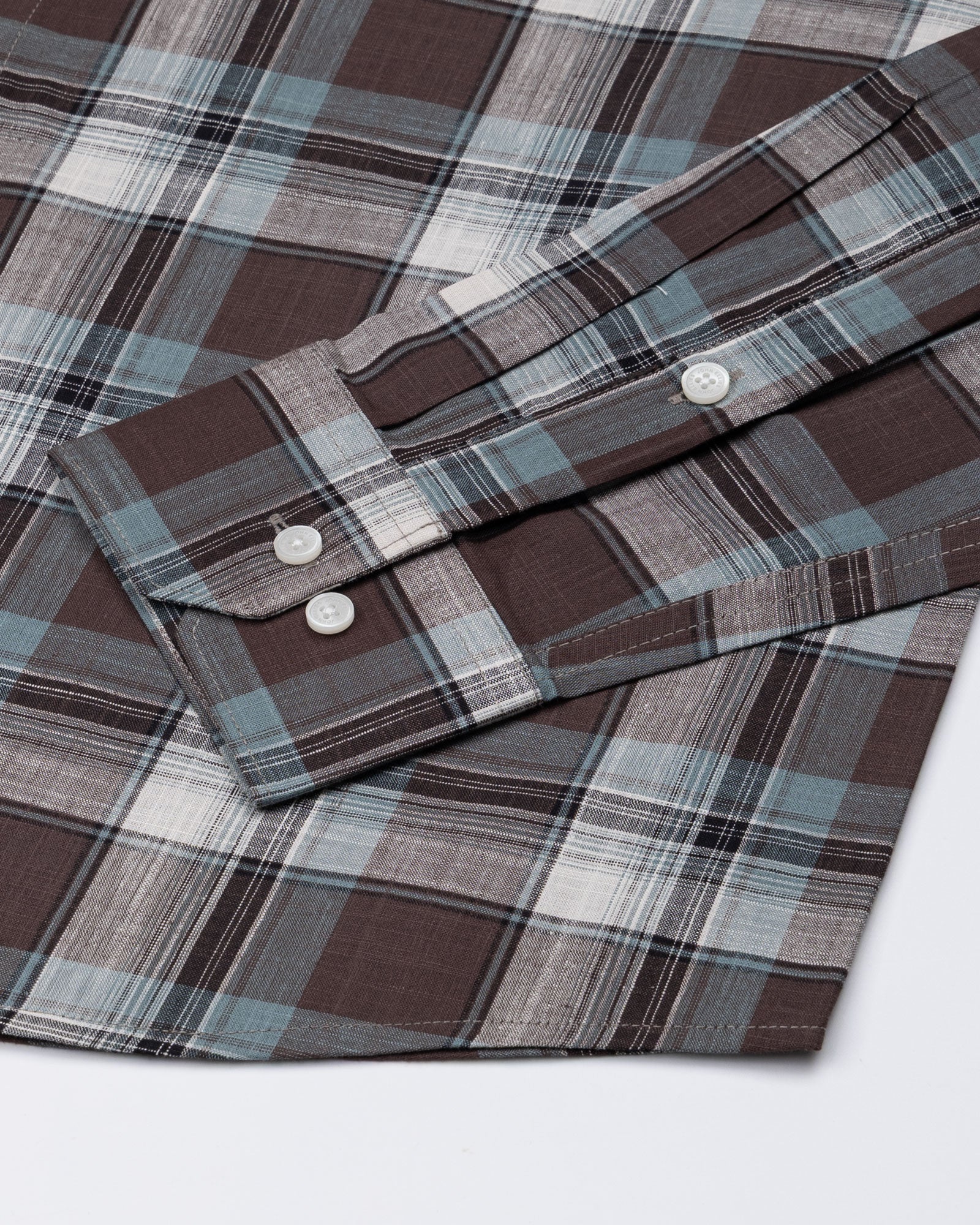 Vender Brown Check Linen Shirt - John Ellies