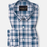 Vender Blue Check Linen Shirt - John Ellies