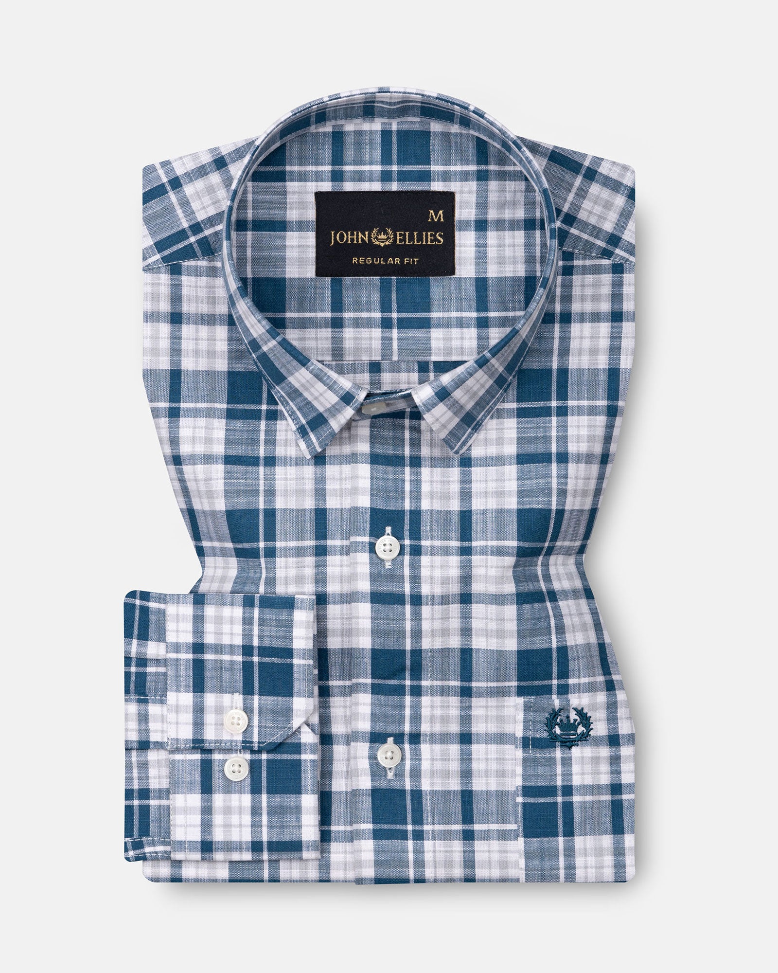 Vender Blue Check Linen Shirt - John Ellies