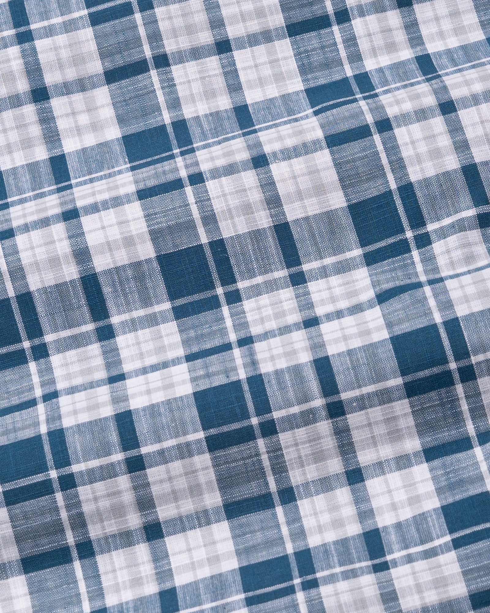Vender Blue Check Linen Shirt - John Ellies