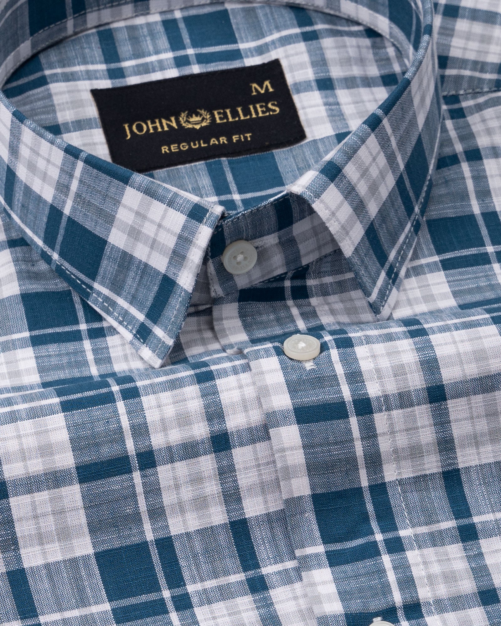 Vender Blue Check Linen Shirt - John Ellies