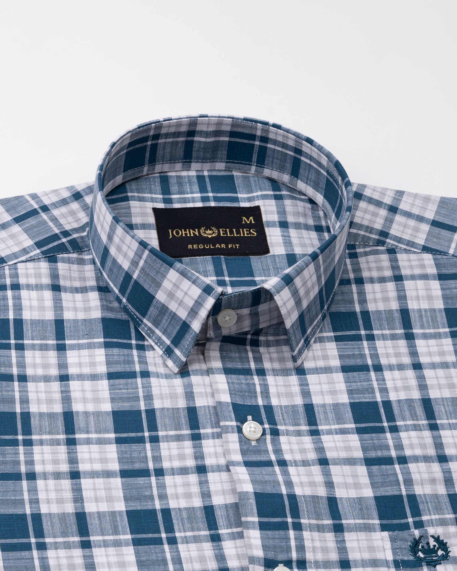 Vender Blue Check Linen Shirt - John Ellies