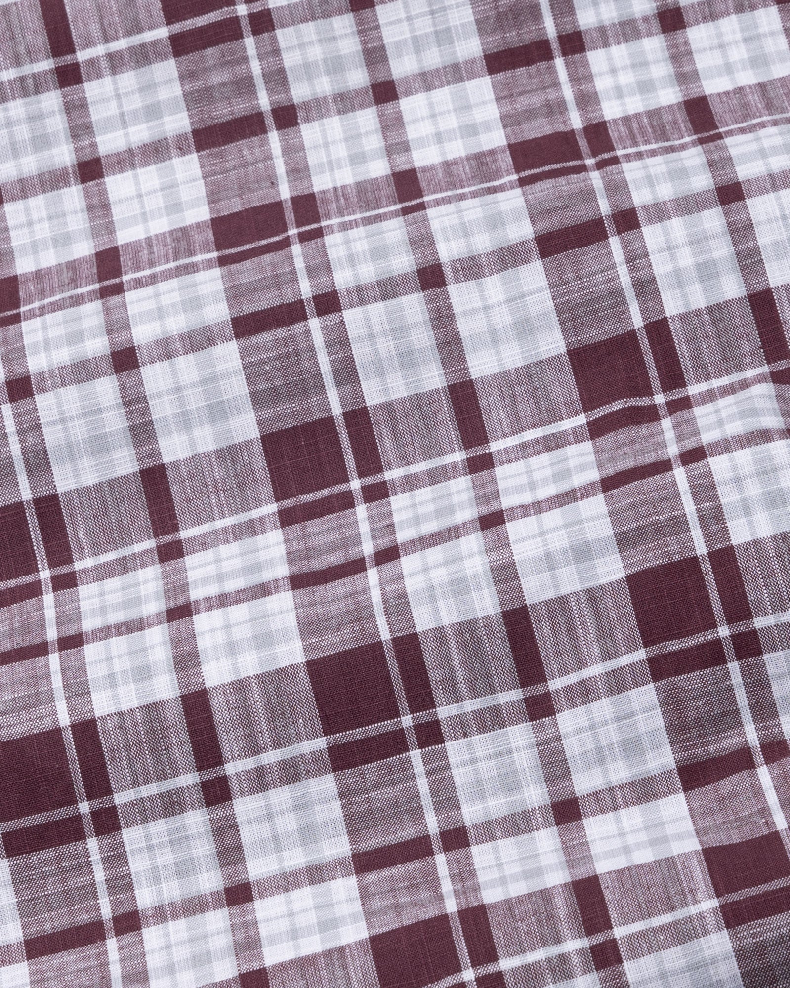 Vender Maroon Check Linen Shirt - John Ellies