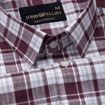 Vender Maroon Check Linen Shirt - John Ellies