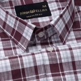 Vender Maroon Check Linen Shirt - John Ellies