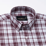 Vender Maroon Check Linen Shirt - John Ellies