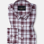 Vender Maroon Check Linen Shirt - John Ellies