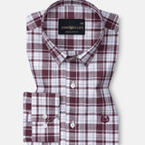 Vender Maroon Check Linen Shirt - John Ellies