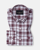 Vender Maroon Check Linen Shirt