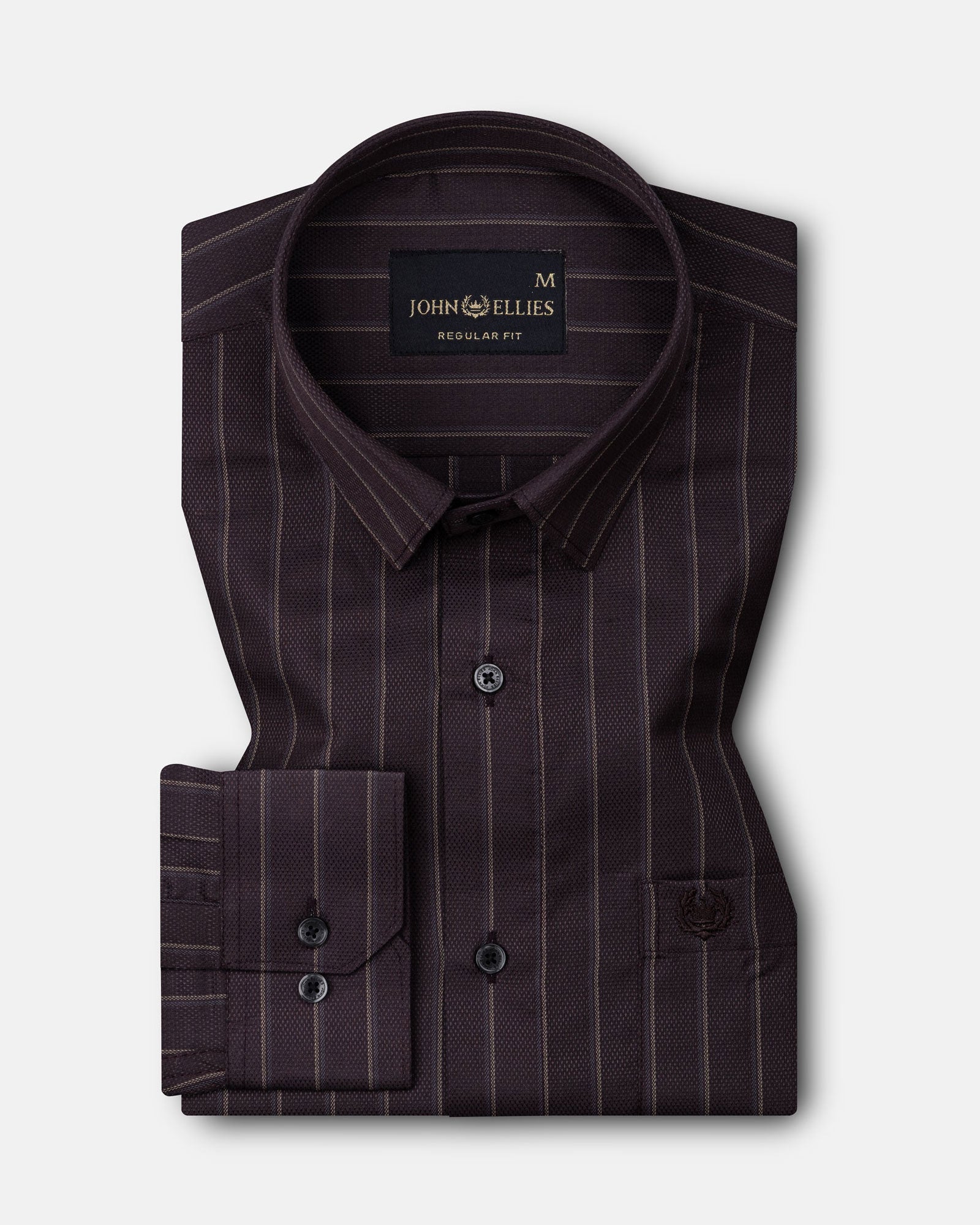 Marquis Wine Stripes Cotton Shirt - John Ellies