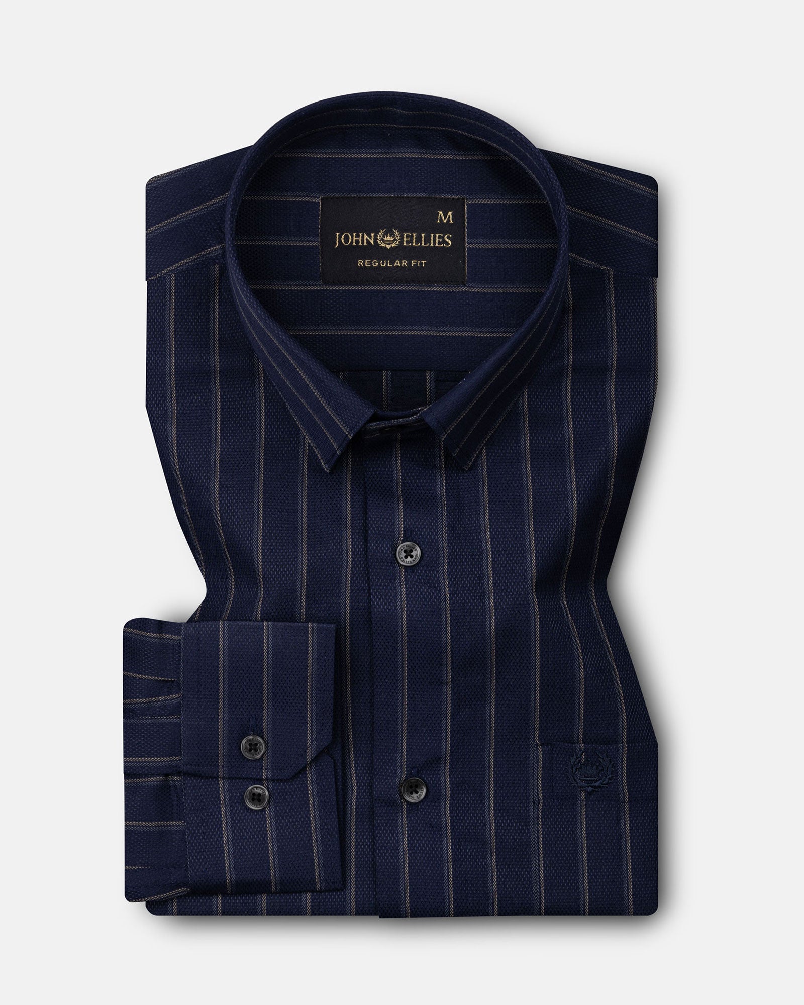 Marquis Navy Blue Stripes Cotton Shirt - John Ellies