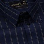 Marquis Navy Blue Stripes Cotton Shirt - John Ellies