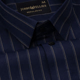 Marquis Navy Blue Stripes Cotton Shirt - John Ellies