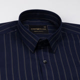 Marquis Navy Blue Stripes Cotton Shirt - John Ellies