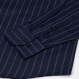 Marquis Navy Blue Stripes Cotton Shirt - John Ellies