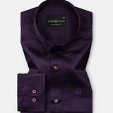 Ellwood Purple Plain Satin Shirt - John Ellies