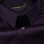 Ellwood Purple Plain Satin Shirt - John Ellies