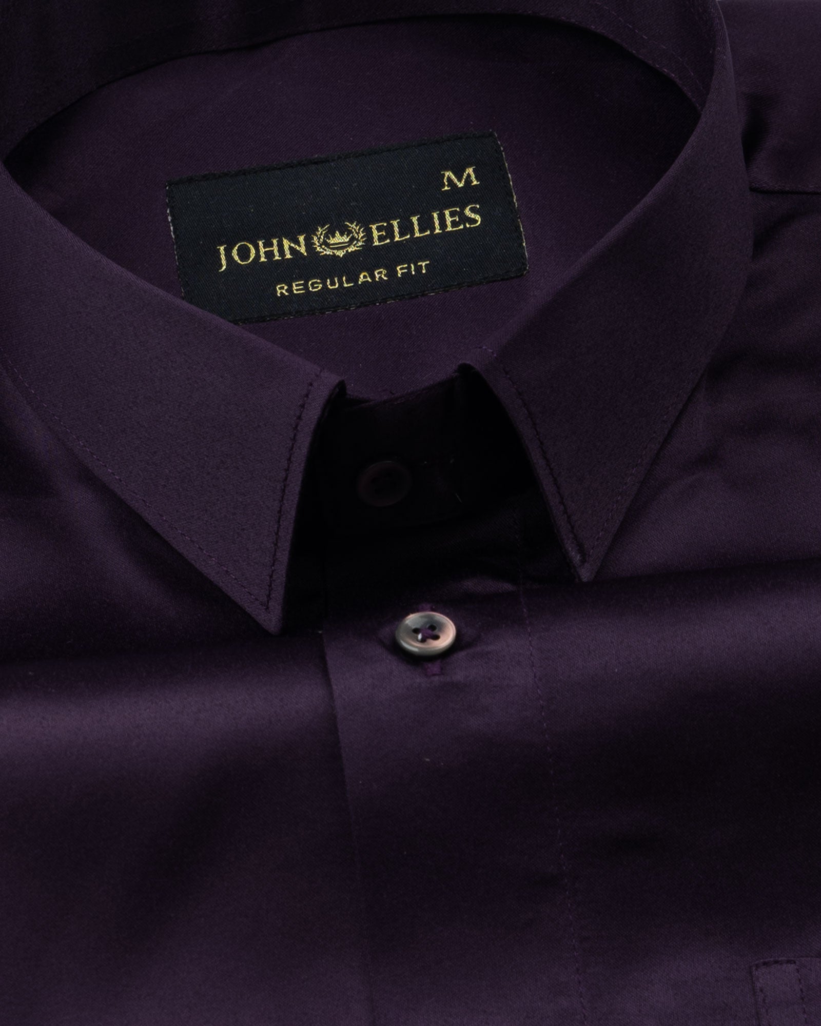 Ellwood Purple Plain Satin Shirt - John Ellies