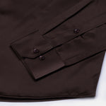 Ellwood Brown Plain Satin Shirt - John Ellies