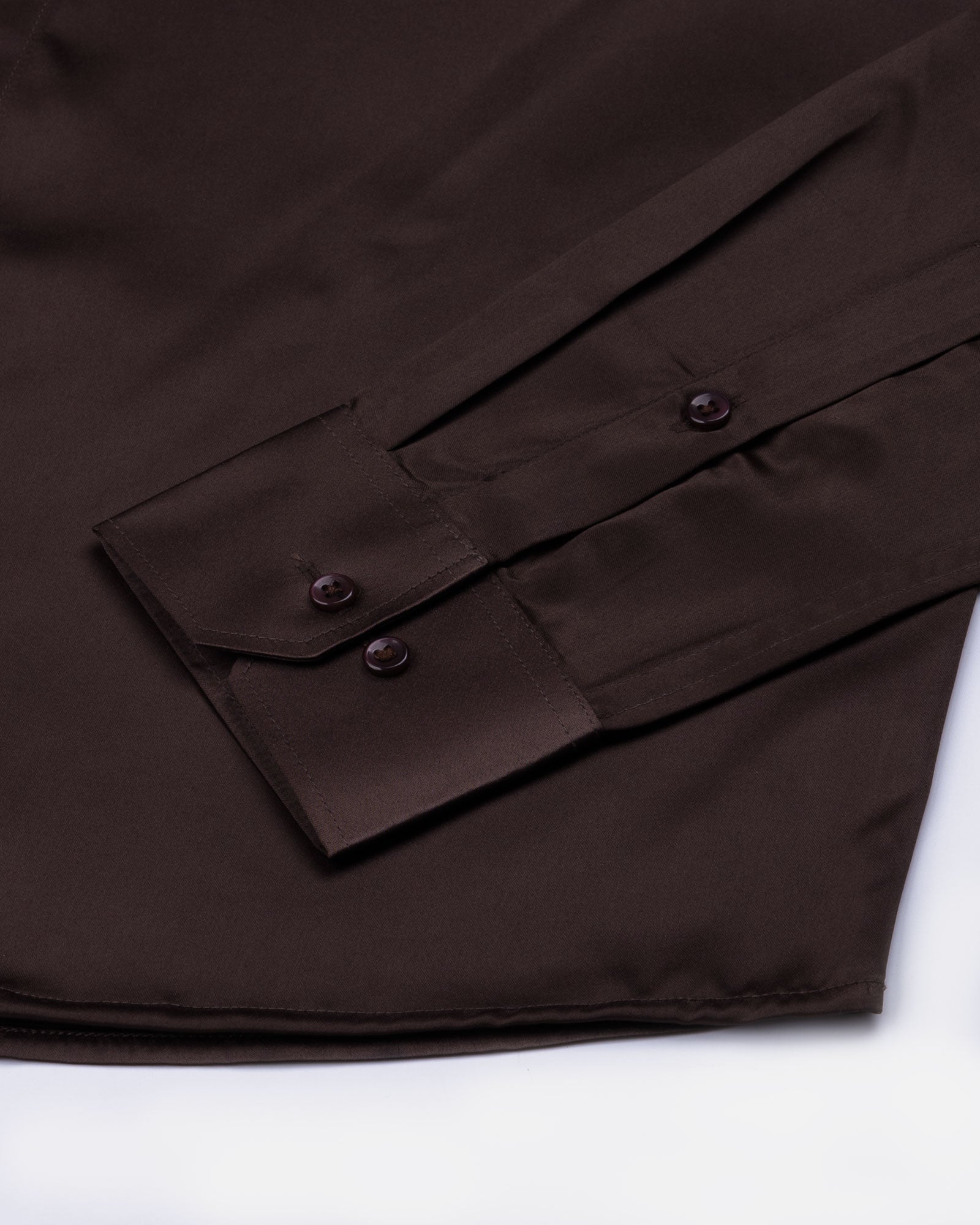 Ellwood Brown Plain Satin Shirt - John Ellies