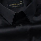 Ellwood Chacoal Grey Plain Satin Shirt - John Ellies