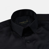 Ellwood Chacoal Grey Plain Satin Shirt - John Ellies