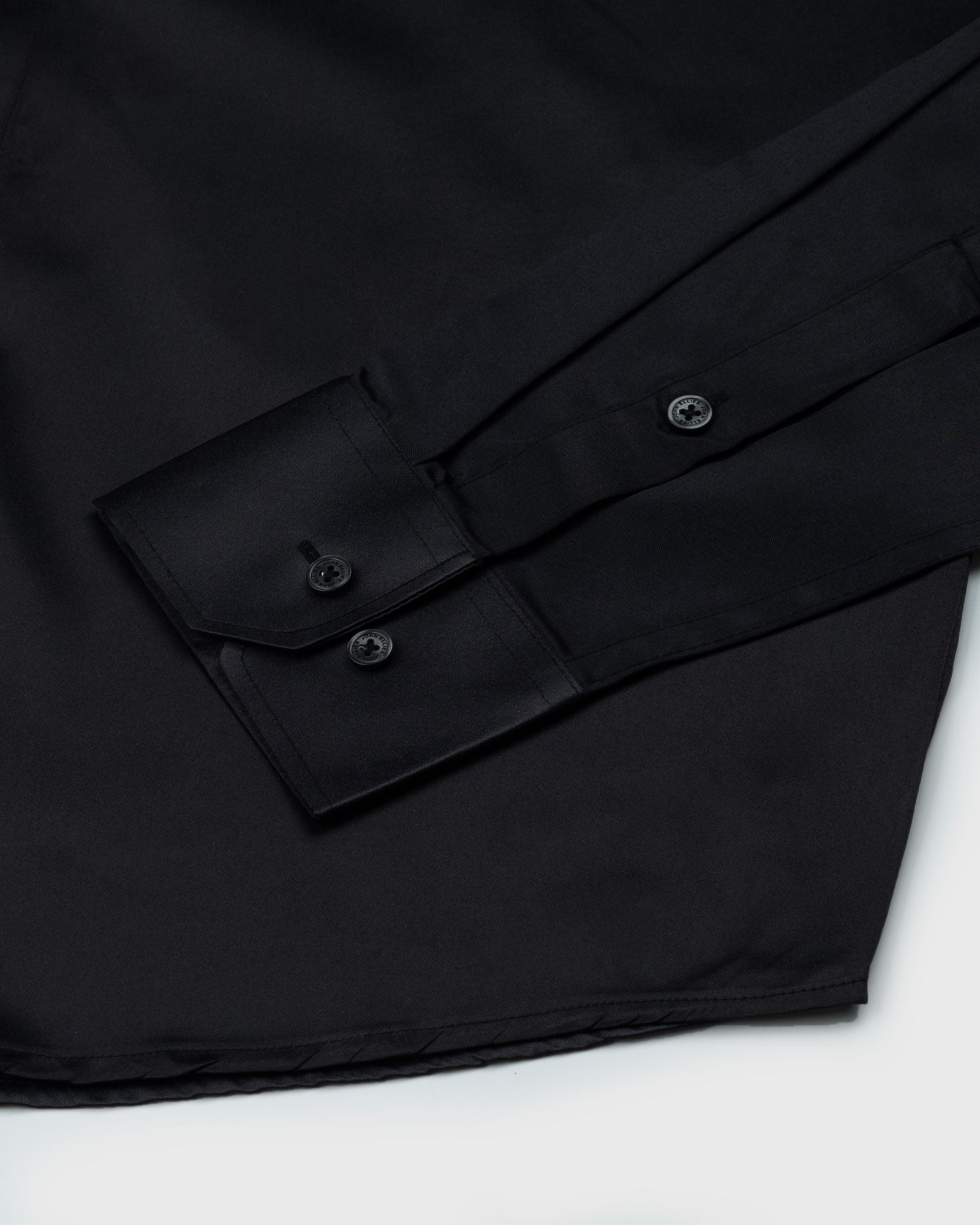 Ellwood Chacoal Grey Plain Satin Shirt - John Ellies