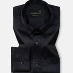 Ellwood Chacoal Grey Plain Satin Shirt - John Ellies