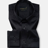 Ellwood Chacoal Grey Plain Satin Shirt - John Ellies