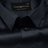 Ellwood Grey Plain Satin Shirt - John Ellies