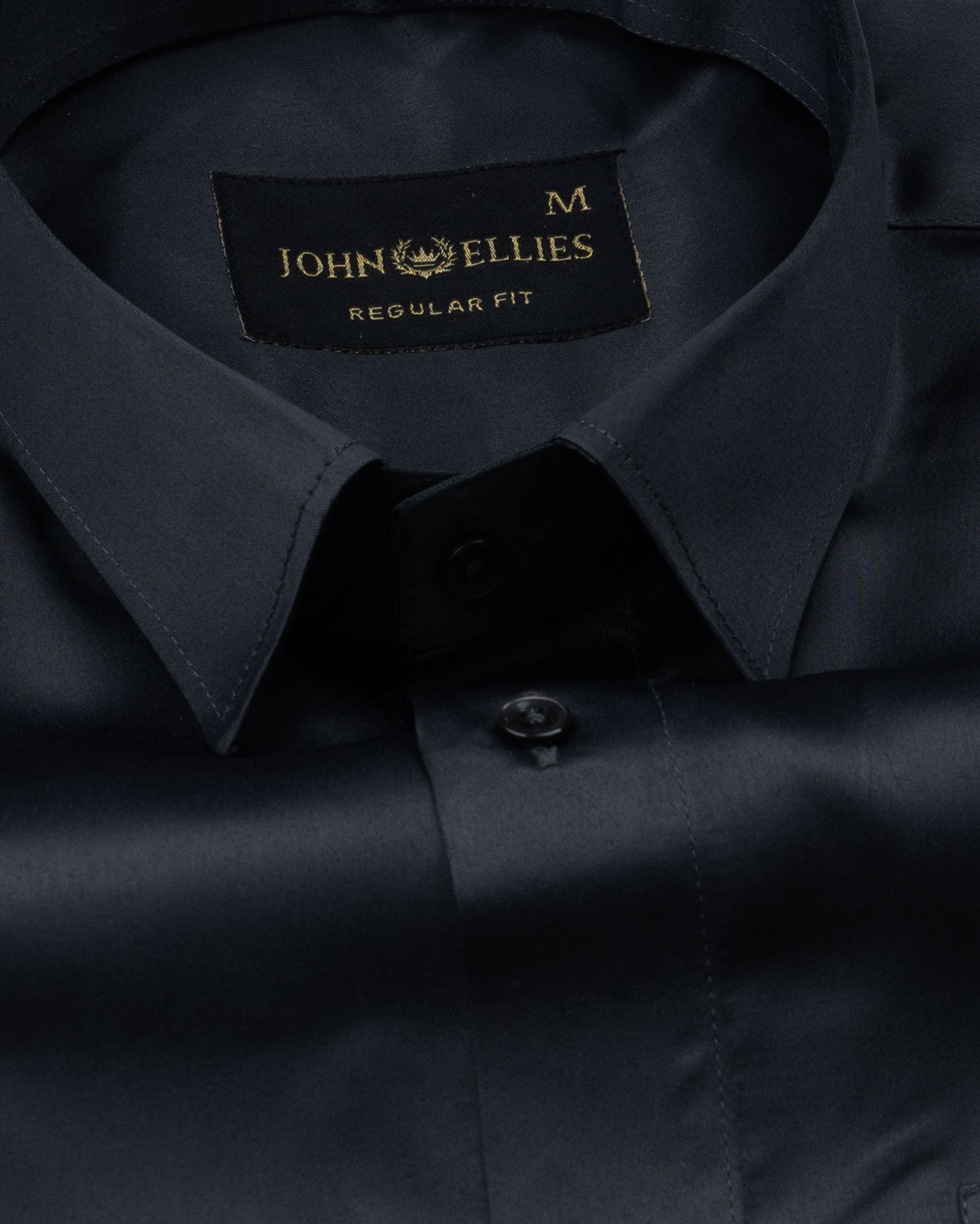Ellwood Grey Plain Satin Shirt - John Ellies