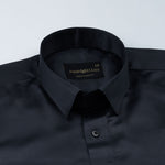 Ellwood Grey Plain Satin Shirt - John Ellies