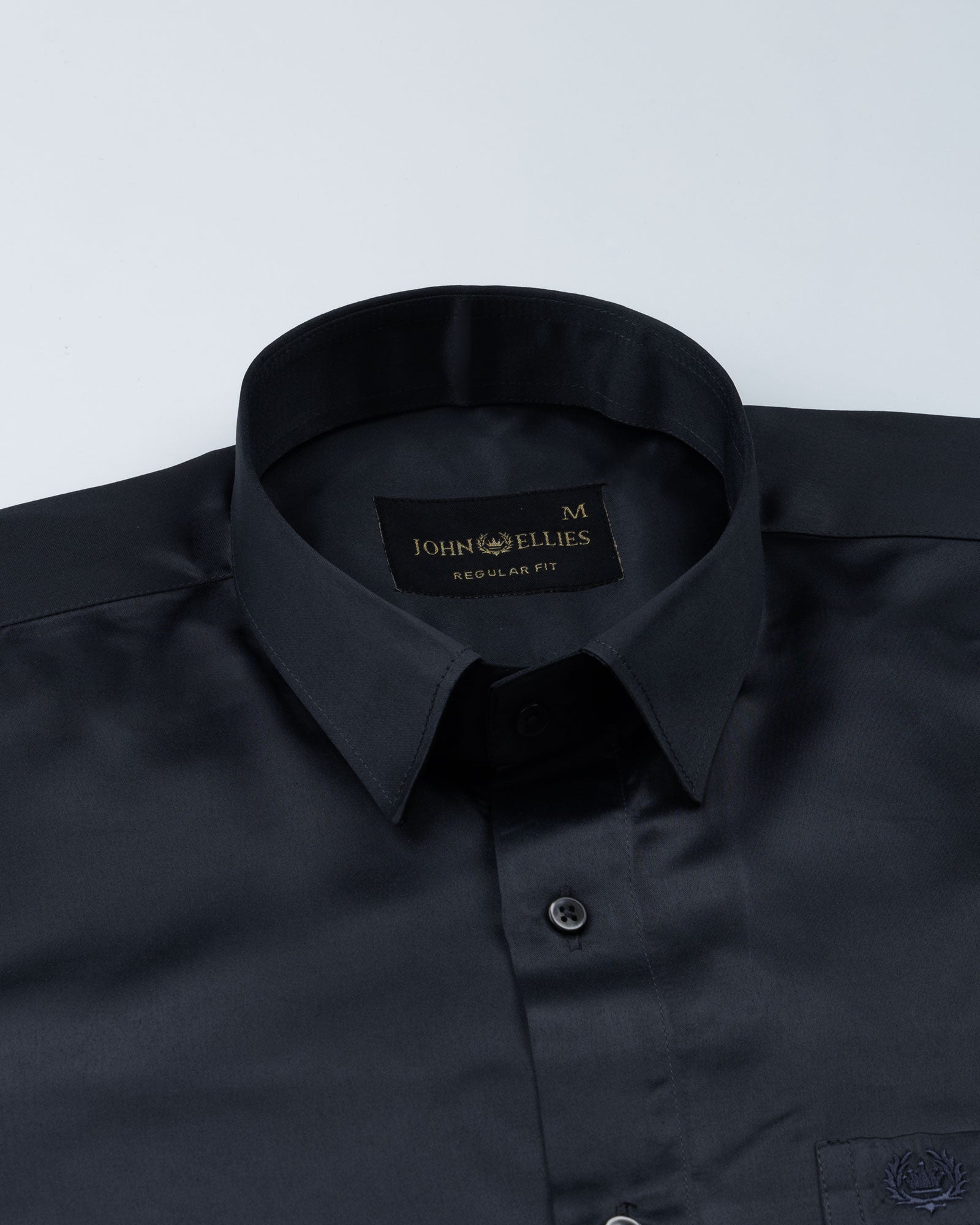Ellwood Grey Plain Satin Shirt - John Ellies