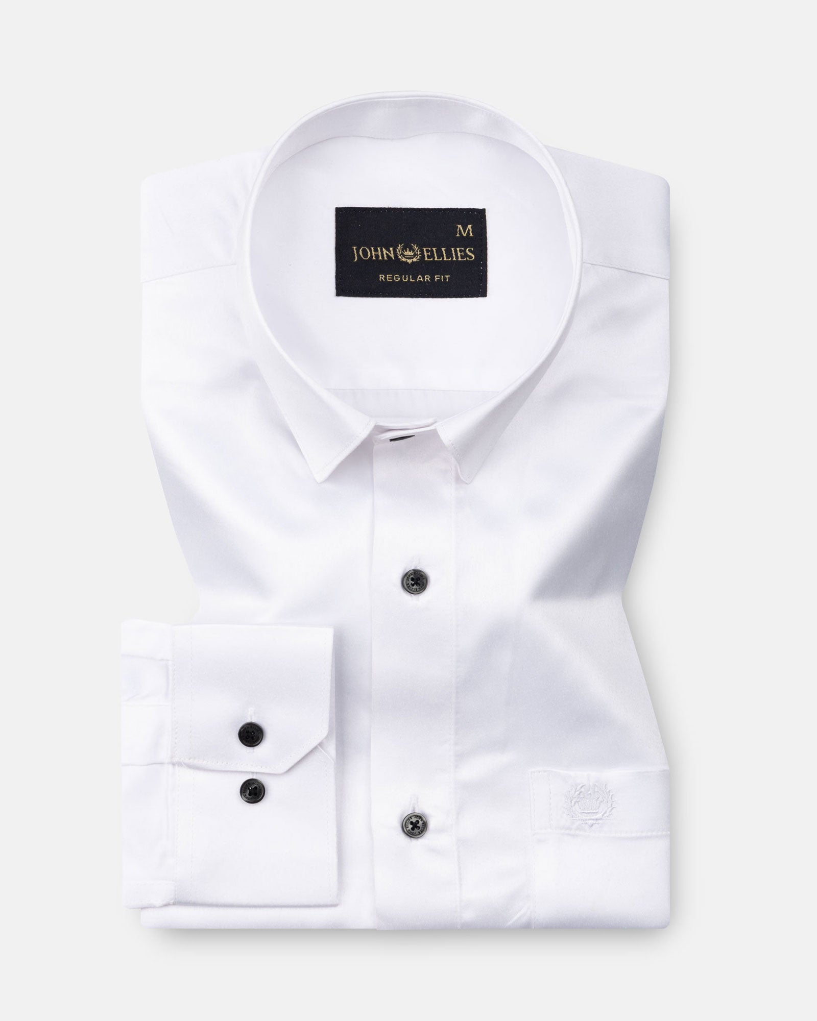 Ellwood White Plain Satin Shirt - John Ellies
