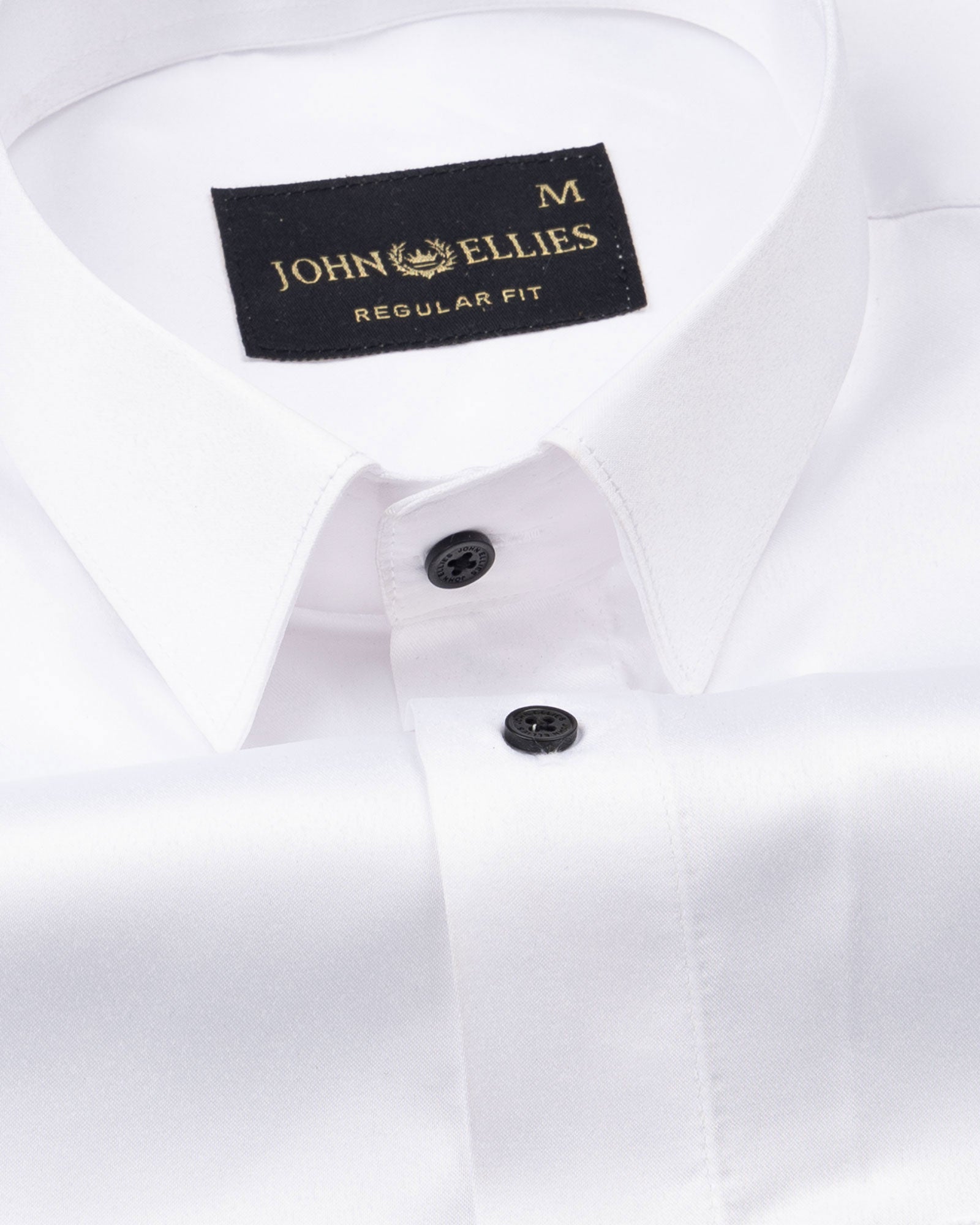 Ellwood White Plain Satin Shirt - John Ellies