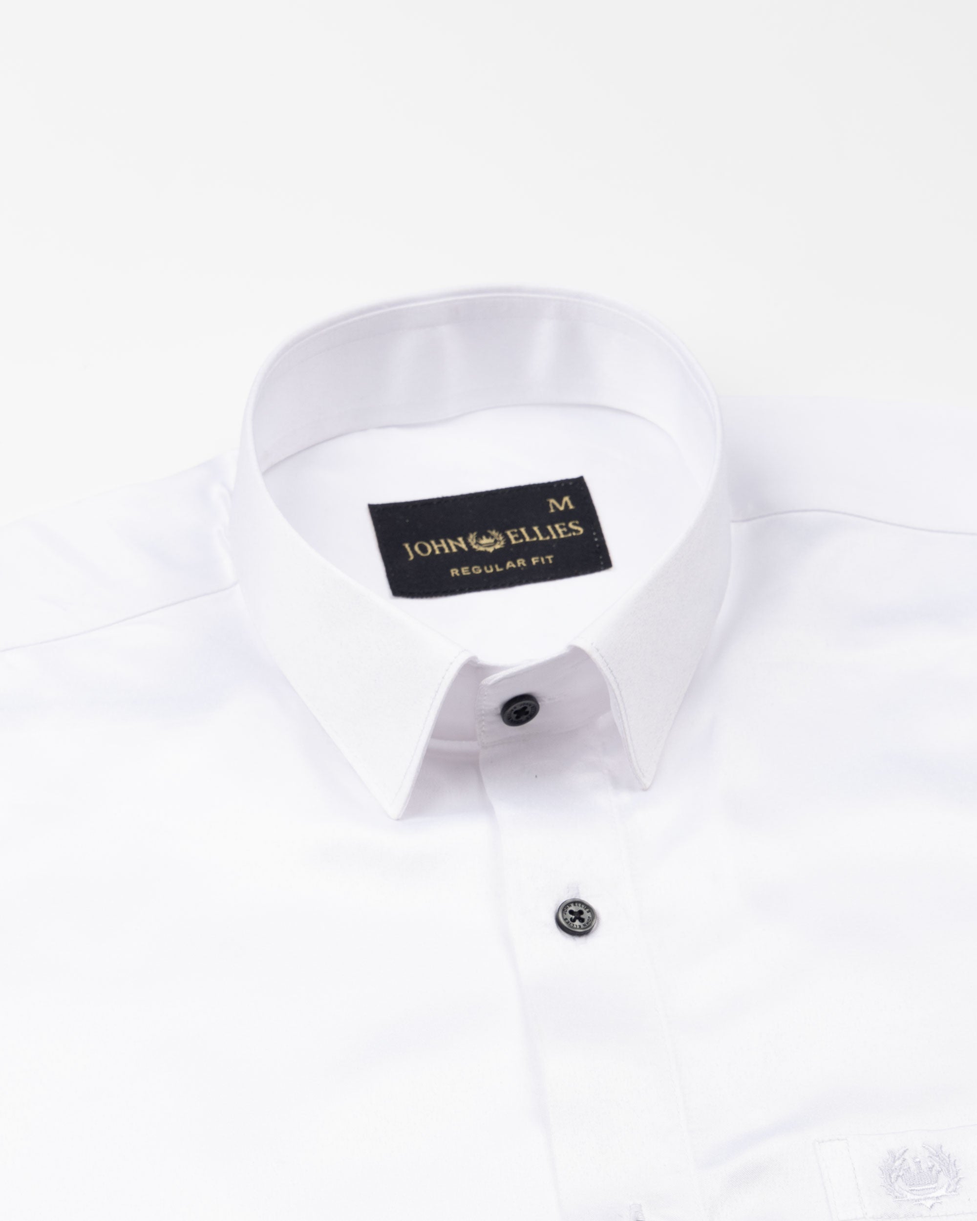 Ellwood White Plain Satin Shirt - John Ellies