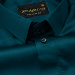 Ellwood Teal Plain Satin Shirt - John Ellies
