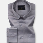 Ellwood Dusty Grey Plain Satin Shirt - John Ellies