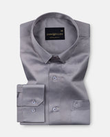 Ellwood Dusty Grey Plain Satin Shirt