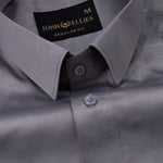 Ellwood Dusty Grey Plain Satin Shirt - John Ellies