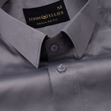 Ellwood Dusty Grey Plain Satin Shirt - John Ellies