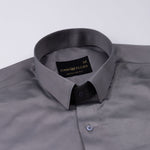 Ellwood Dusty Grey Plain Satin Shirt - John Ellies