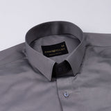 Ellwood Dusty Grey Plain Satin Shirt - John Ellies