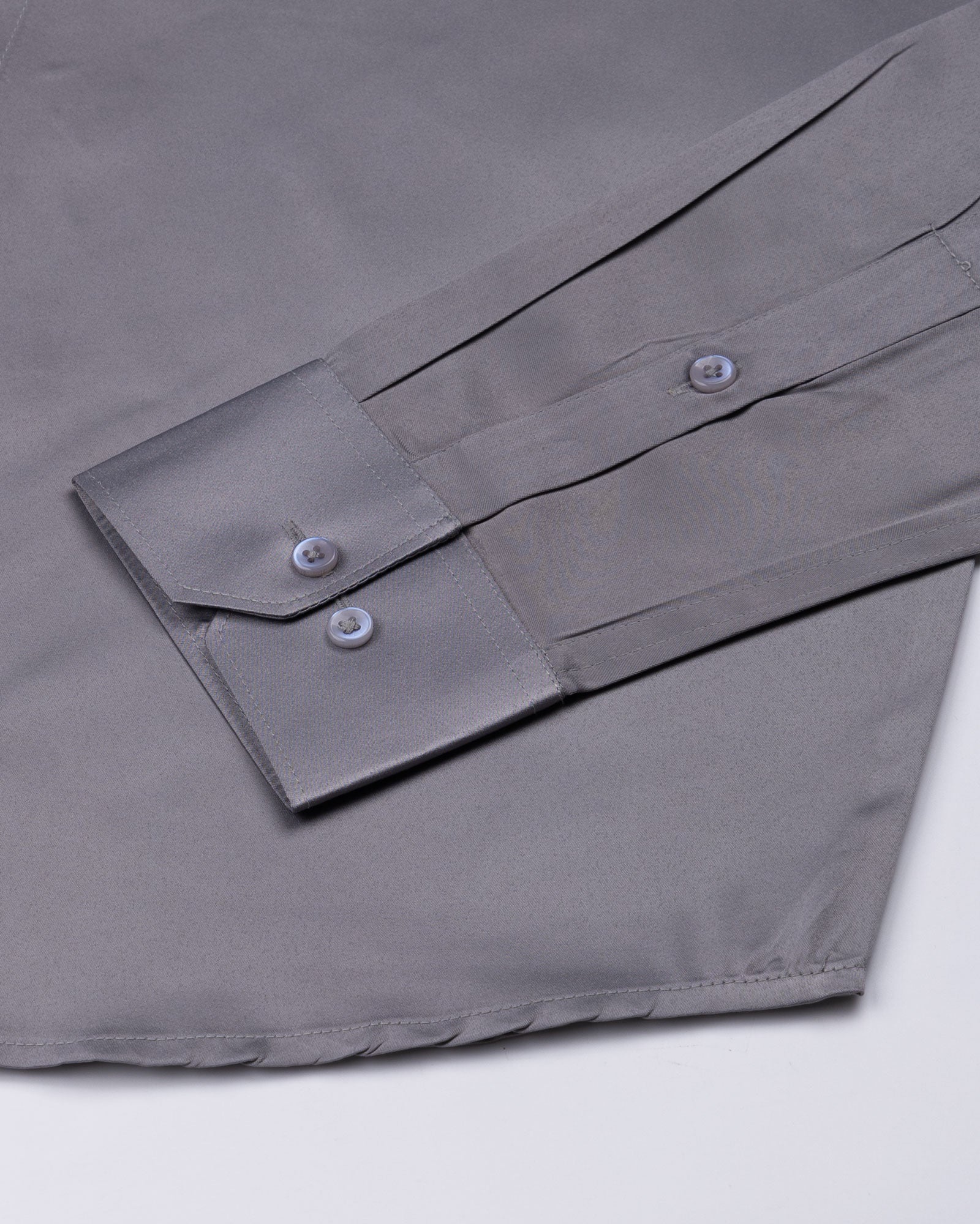 Ellwood Dusty Grey Plain Satin Shirt - John Ellies